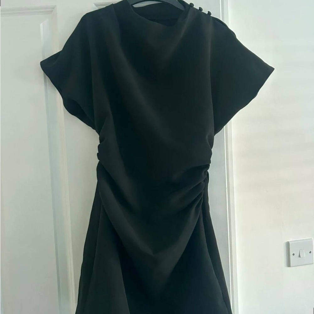Elegant Asymmetrical Black Dress